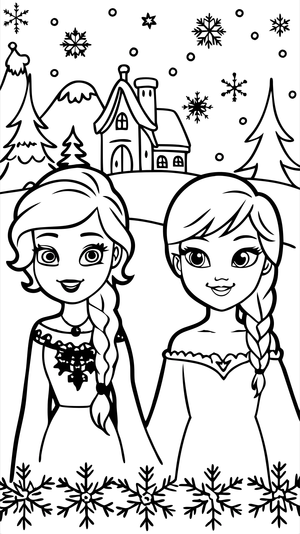 coloriages gelés elsa et anna